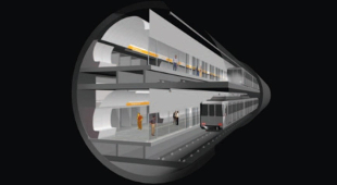 Single tube metro station design