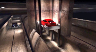 Futuristic vision of underground car expressways