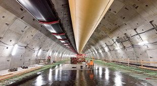 Upper deck progress during TBM rebuild in Seattle