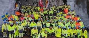 Norway TBM rail tunnel breakthrough celebrations