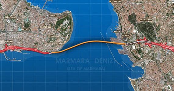 5.4km undersea Eurasia Tunnel alignment